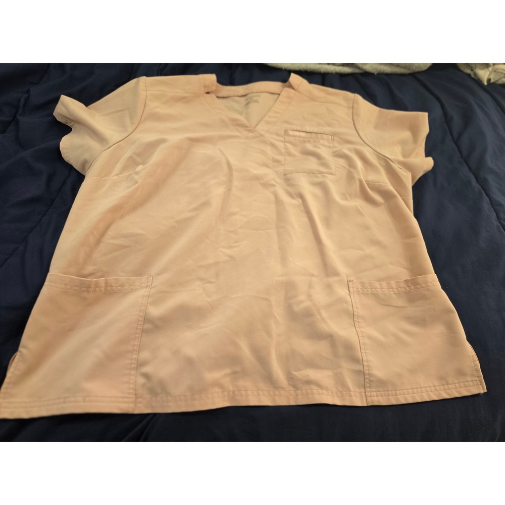Jaanuu V-Neck Scrub Top Blush Pink 3-Pocket Medical Uniform J96172C Womens 2XL - Picture 1 of 7